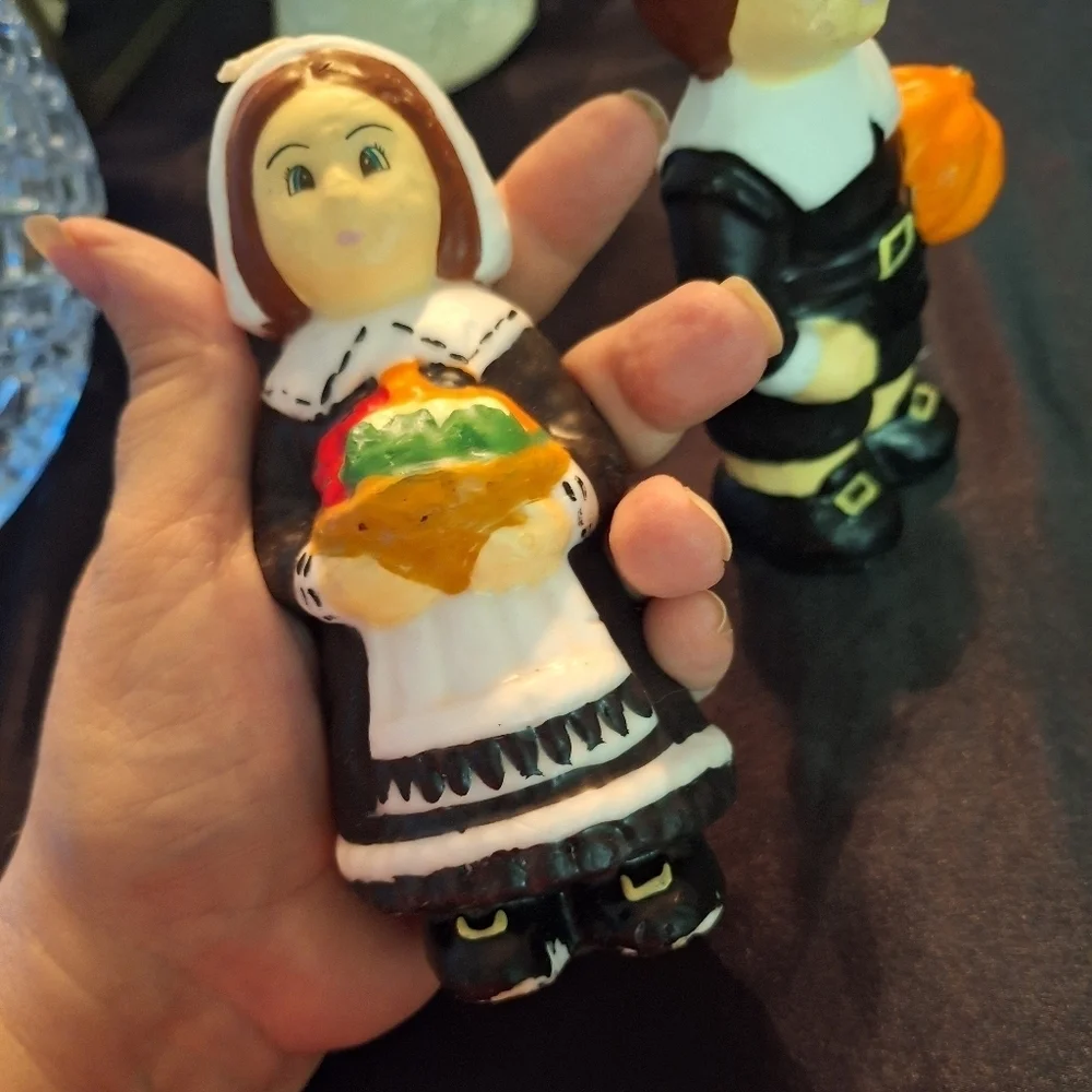 Pilgrim candle wax figures